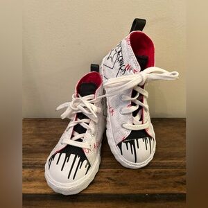 Converse "Not a Chuck" Toddler Sz 10 White & Black Drippy High Top Sneakers